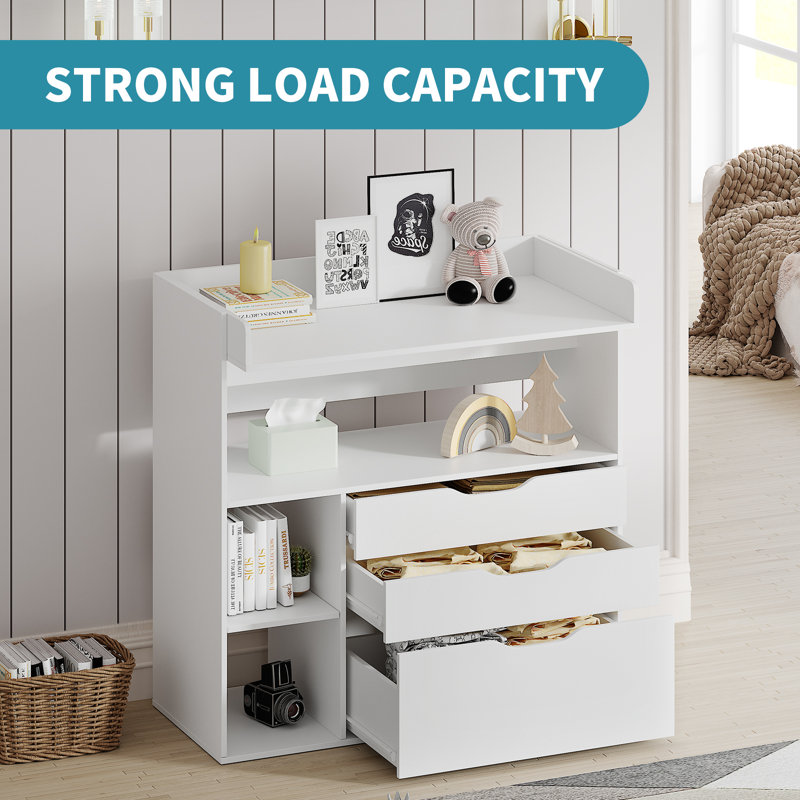 Changing unit with storage shop